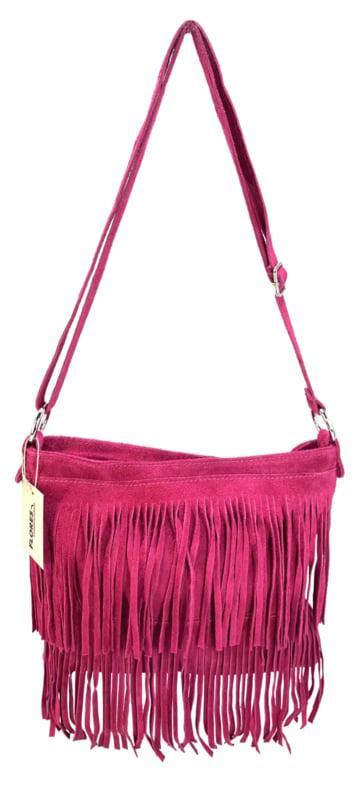 Back to the Sixties Suede Franje tas (fuchsia), Sieraden, Tassen en Uiterlijk, Tassen | Schoudertassen, Nieuw, Verzenden