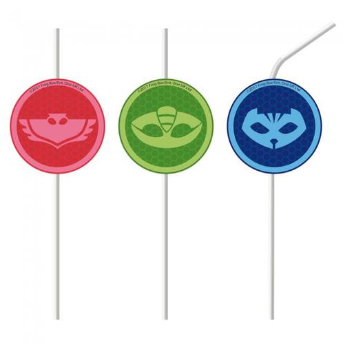 Pj Masks Papieren Rietjes 4st, Hobby en Vrije tijd, Feestartikelen, Nieuw, Verzenden