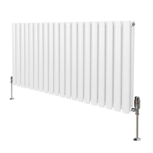 Ovale Kolomradiator & TRV Chroomkranen - 600mm x 1200mm –, Doe-het-zelf en Verbouw, Verwarming en Radiatoren, Verzenden