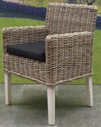 Reyhan dining tuinstoel naturel rotan - olefin black, Tuin en Terras, Tuinsets en Loungesets, Ophalen of Verzenden, Nieuw