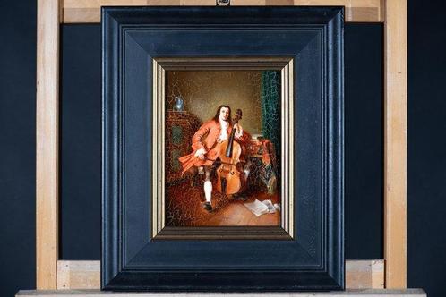 Belgische school (XIX) - Salonstuk De Cellist, Antiek en Kunst, Kunst | Schilderijen | Klassiek