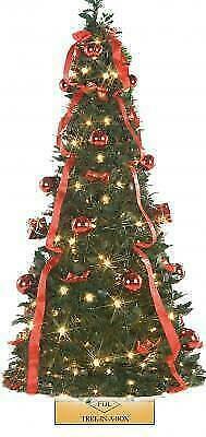 kerstboom Tree-in-a-box GROEN met DECO in ROOD 1,80 cm. hoog, Diversen, Kerst, Nieuw, Ophalen of Verzenden
