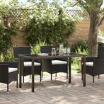vidaXL Tuinstafel Zwart 140 x 80 x 73 cm Massief teakhout, Tuin en Terras, Tuintafels, Verzenden, Nieuw, Metaal