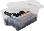 IRIS Topbox Opbergbox - 15L - Kunststof - Transparant/Zwart, Ophalen of Verzenden, Zo goed als nieuw
