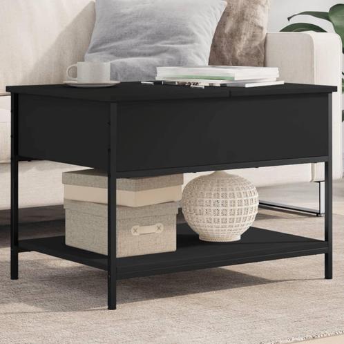 vidaXL Salontafel 70x50x50 cm bewerkt hout en metaal zwart, Huis en Inrichting, Tafels | Salontafels, 50 tot 100 cm, Nieuw, Metaal