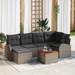 vidaXL Tuin Sofa Set 7 pcs Grijs, Verzenden, Nieuw, Rotan