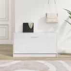 vidaXL Schoenenrek 80x24x45 cm bewerkt hout hoogglans wit, Verzenden, Nieuw