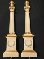 Bureaulamp (2) - Hout - Paar houten obelisken, Antiek en Kunst