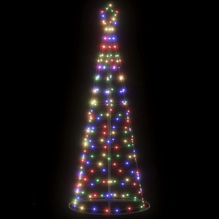 vidaXL LED-kerstboom 200 LEDs kleurrijk 182 cm, Diversen, Kerst, Nieuw, Verzenden