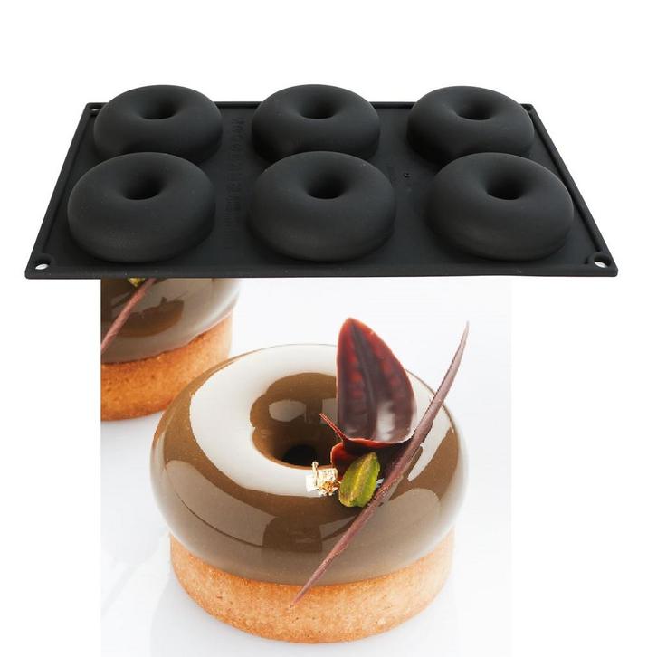 Martellato Siliconen Vorm Donut Ø75x25mm (6) 29x17cm, Hobby en Vrije tijd, Taarten en Cupcakes maken, Nieuw, Verzenden