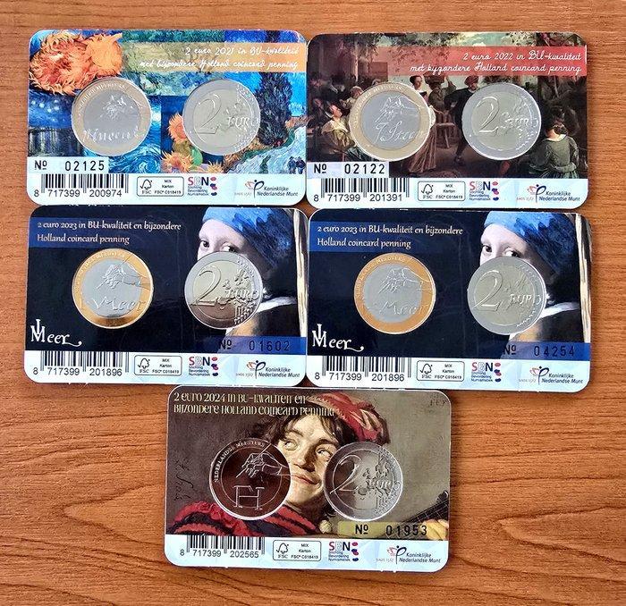 Nederland. Coin Card 2021/2024 (5 stuks) (Zonder, Postzegels en Munten, Munten | Europa | Euromunten