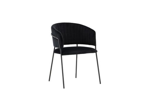 Eetkamerstoel - Stefan - Zwart - Fluweel - Jörn, Huis en Inrichting, Stoelen, Nieuw, Verzenden