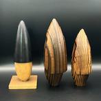 3 Japanse houten Kokeshi-poppen – Shido Shozan & Akita, Antiek en Kunst