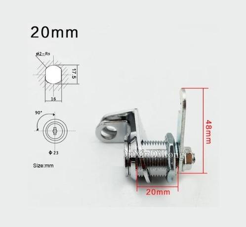 Lockerslot met oogsluiting - geschikt voor hangslot - 20 MM, Doe-het-zelf en Verbouw, Hang- en Sluitwerk, Slot, Nieuw, IJzer, Ophalen of Verzenden