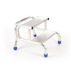 Opstapje - Opstap kruk - 2 treden - aluminium - 60x62x49 cm, Doe-het-zelf en Verbouw, Ladders en Trappen, Ophalen of Verzenden