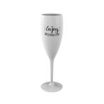 Champagne Glas Wit Enjoy Herbruikbaar 120ml, Hobby en Vrije tijd, Nieuw, Verzenden