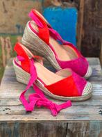 Suedine Orange Pink Sleehak Espadrilles, Ophalen of Verzenden, Nieuw, Espadrilles of Moccasins