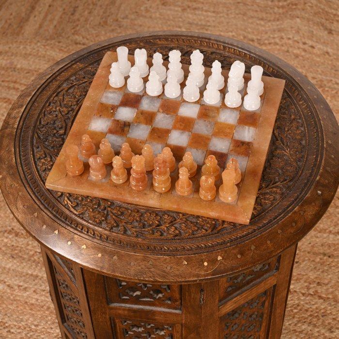 Schaakspel - chess set (10×10 inch) - Geel aventurijn &, Antiek en Kunst, Antiek | Overige Antiek