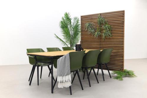 Hartman Sophie Studio Moss Green/Bella 220x95 cm. - 7-delige, Tuin en Terras, Tuinsets en Loungesets, Tuinset, Nieuw, Hout, Verzenden