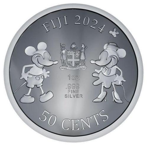 Fiji. 50 Cents 5 x 2024 1 oz $0.50 Fiji Steamboat Willie, Postzegels en Munten, Edelmetalen en Baren