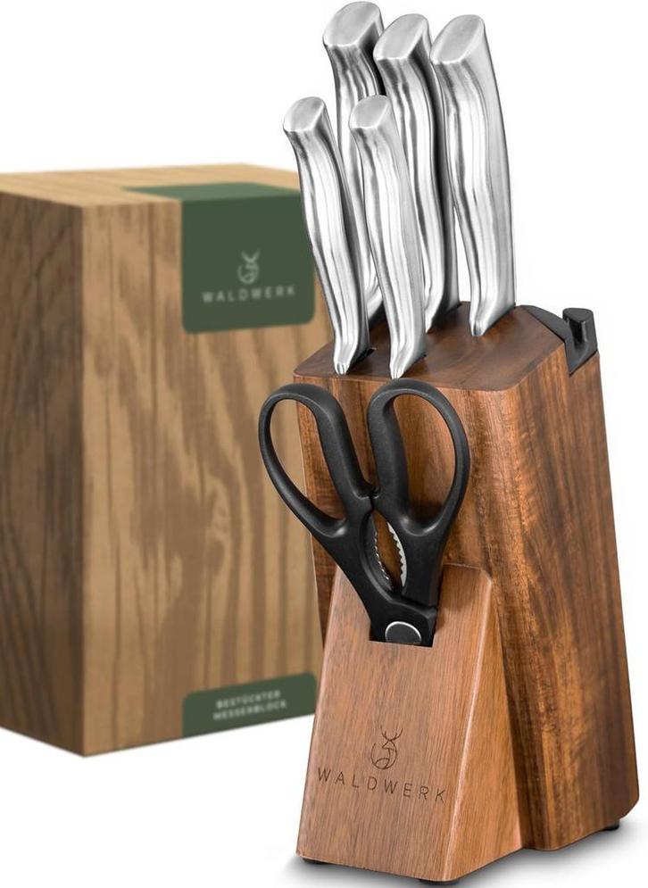 Messenblok met messen - Messenset met blok - Keukenmessen -, Huis en Inrichting, Keuken | Bestek, Zo goed als nieuw, Verzenden