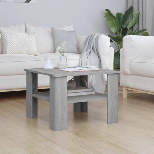 vidaXL Salontafel 60x60x42 cm bewerkt hout grijs sonoma, Huis en Inrichting, Tafels | Salontafels, 50 tot 100 cm, Nieuw, Overige houtsoorten