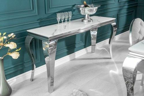 Elegante consoletafel MODERN BAROQUE 145cm met glazen blad, Huis en Inrichting, Tafels | Sidetables, Ophalen of Verzenden