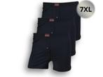 3-Pack Katoenen Boxershorts - Extra groot - Zwart - 7XL, Verzenden
