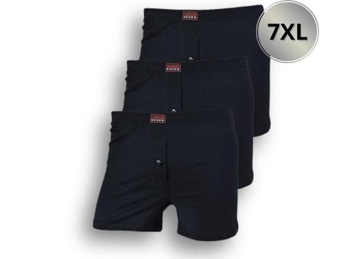 3-Pack Katoenen Boxershorts - Extra groot - Zwart - 7XL, Kleding | Heren, Ondergoed, Verzenden