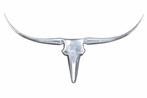 Modern design wanddecoratie BULL XL 120cm zilver aluminium, Ophalen of Verzenden, Nieuw