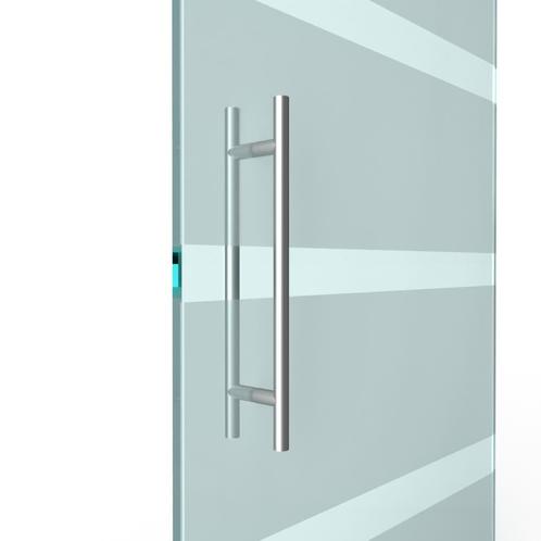 T-greep voor glazen deur ø 25mm - L: 700x500mm - RVS, Doe-het-zelf en Verbouw, Deuren en Horren, Nieuw, Ophalen of Verzenden