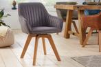 Draaibare design stoel LIVORNO vintage grijze beukenhouten, Huis en Inrichting, Stoelen, Nieuw, Ophalen of Verzenden