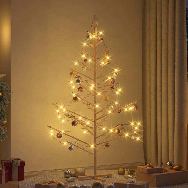 vidaXL Houten kerstboom Naturel 180 cm Massief grenenhout, Diversen, Kerst, Nieuw, Verzenden