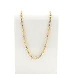 Bicolor gouden Monte Carlo schakel ketting; Heren | 59,5 cm, Ophalen of Verzenden, Gebruikt, Overige kleuren, Goud