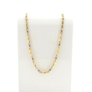 Bicolor gouden Monte Carlo schakel ketting; Heren | 59,5 cm beschikbaar voor biedingen