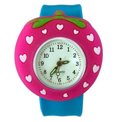 Fako® - Kinderhorloge - Slap On - Aardbei - Roze/Blauw, Sieraden, Tassen en Uiterlijk, Horloges | Kinderen, Verzenden