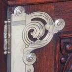 Art Nouveau Bureau met brons beslag en armstoel  incl stof e, Antiek en Kunst, Ophalen of Verzenden