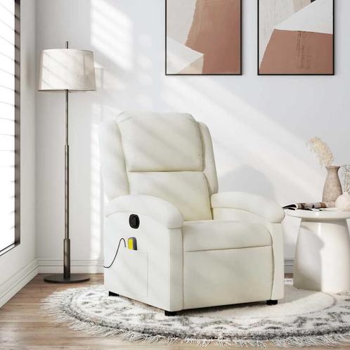 vidaXL Massagestoel verstelbaar fluweel crèmekleurig, Huis en Inrichting, Fauteuils, Nieuw, Verzenden