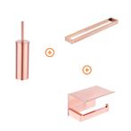 Toilet accessoires set Mat rose goud exclusief met beugel, Verzenden, Nieuw