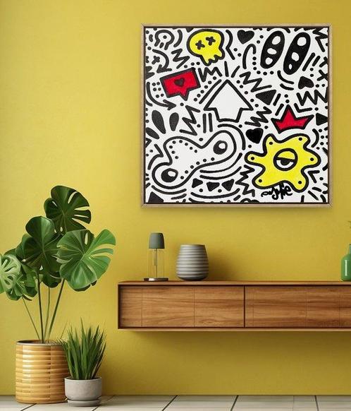 Santoro Francesco (1986) aka Omhie - Yellow Dots (XL), Antiek en Kunst, Kunst | Schilderijen | Modern