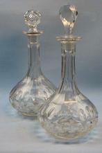 Bohemen - 19e eeuw - Karaf (2) - Kristal - olijfslijpsel, Antiek en Kunst, Antiek | Glas en Kristal