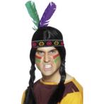 Indianen verkleed hoofdband met veren - Indianen accessoires, Hobby en Vrije tijd, Ophalen of Verzenden, Nieuw