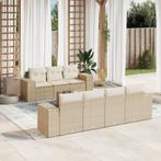 vidaXL 8-delige Loungeset met kussens poly rattan beige, Verzenden, Nieuw, Rotan, Loungeset