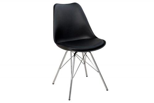 Retro stoel SCANDINAVIA MEESTERSTUK zwart chroom frame -, Huis en Inrichting, Stoelen, Ophalen of Verzenden