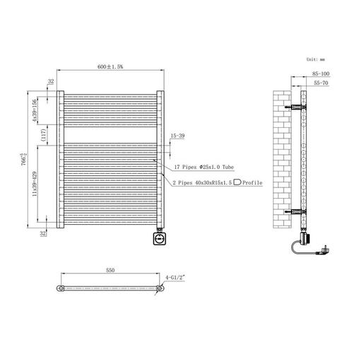 Elektrische Radiator Wiesbaden Elara 76.6x60 Cm Smart Wifi, Doe-het-zelf en Verbouw, Sanitair, Ophalen of Verzenden