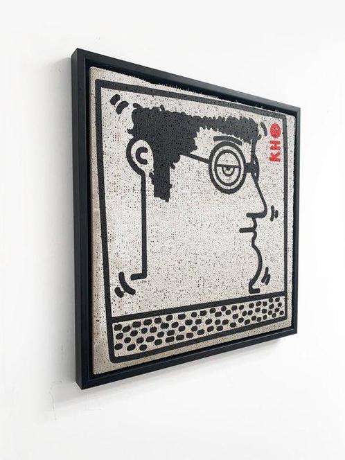 IABO (1980) - Untitled (K. Haring-Portrait tribute) painting, Antiek en Kunst, Kunst | Schilderijen | Modern