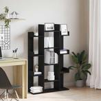 vidaXL Boekenkast Zwart Eiken 86x25,5x140 cm Bewerkt Hout, Huis en Inrichting, Minder dan 50 cm, Verzenden, 100 tot 150 cm, Nieuw
