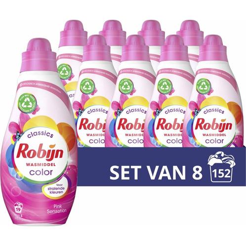 8x Robijn Klein & Krachtig Wasmiddel Pink Sensation 19 Wasbe, Huis en Inrichting, Schoonmaakartikelen, Verzenden