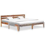 vidaXL Bedframe zonder matras massief hout 200x200 cm, Verzenden, Overige maten, 200 cm, Grijs