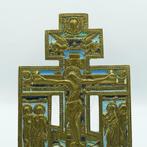 Icoon - Kruisiging van Christus - Brons, Emaille, Antiek en Kunst